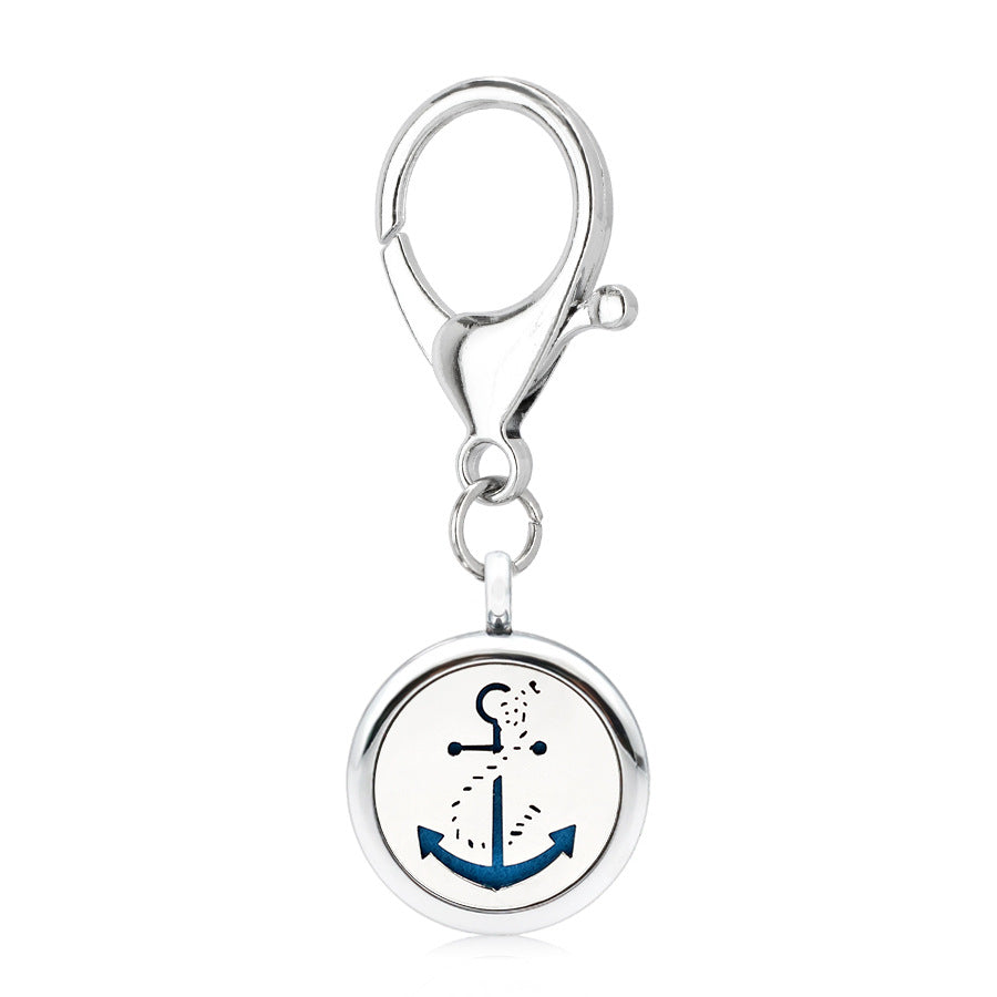 Wholesale Alloy 25MM Tree of Life Hollow Aromatherapy Essential Oil Keychain